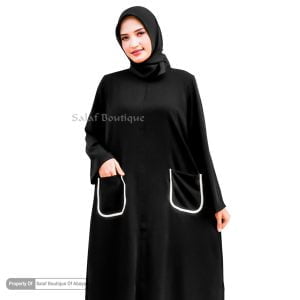 Abaya List Saku Putih Original by Salaf Boutique Of Abaya