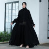 Samira Abaya Hitam Turkey Full Klok - Gambar 2