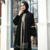 Gamis Hitam Turkey Abaya Saudi Bahan Jetblack Resleting Depan Busui - Gambar 2