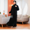 Abaya Hitam Gamis Turkey Bahan Kain Saudi - Gambar 3