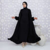 Abaya Hitam Turkey Bahan Jetblack Saudi - Gambar 8