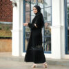 Gamis Hitam Turkey Abaya Saudi Bahan Jetblack Resleting Depan Busui - Gambar 11