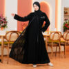 Abaya Gamis Hitam Turkey - Motif Haura - Gambar 11