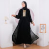 Abaya Hitam Gamis Arab Turkey Bahan JetBlack - Gambar 8