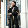 Gamis Hitam Turkey Abaya Saudi Bahan Jetblack Resleting Depan Busui - Gambar 9