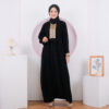 Abaya Hitam Gamis Arab Turkey Bahan JetBlack - Gambar 7