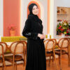 Abaya Gamis Hitam Turkey - Motif Haura - Gambar 9