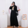 Abaya Hitam Gamis Arab Turkey Bahan JetBlack - Gambar 6