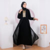 Abaya Hitam Gamis Arab Turkey Bahan JetBlack - Gambar 5