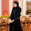 Abaya Gamis Hitam Turkey - Motif Haura - Gambar 7