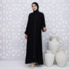 Abaya Hitam Turkey Bahan Jetblack Saudi - Gambar 2