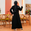 Abaya Gamis Hitam Turkey - Motif Haura - Gambar 6