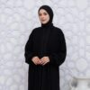 Abaya Hitam Turkey Bahan Jetblack Saudi - Gambar 9