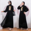 Abaya Hitam Gamis Arab Turkey Bahan JetBlack - Gambar 2