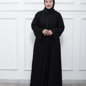 Abaya terbaru gamis hitam turkey Lembut Muslim Simple Dress Wanita Arab Tangan Payet