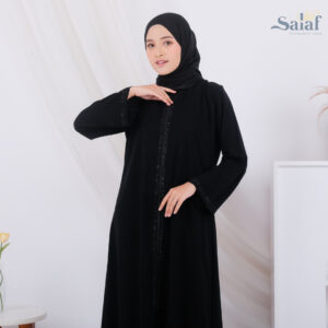 Abaya Ziper Black | by Salaf Boutique Official Shop